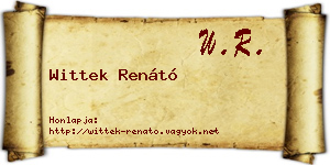 Wittek Renátó névjegykártya